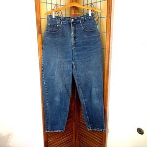 Vintage 90s Anchor Blue Baggy Jeans Women's Size 11 S High Waist Denim Cotton